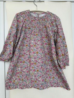 Zara Pink Floral Smocked Casual Dress